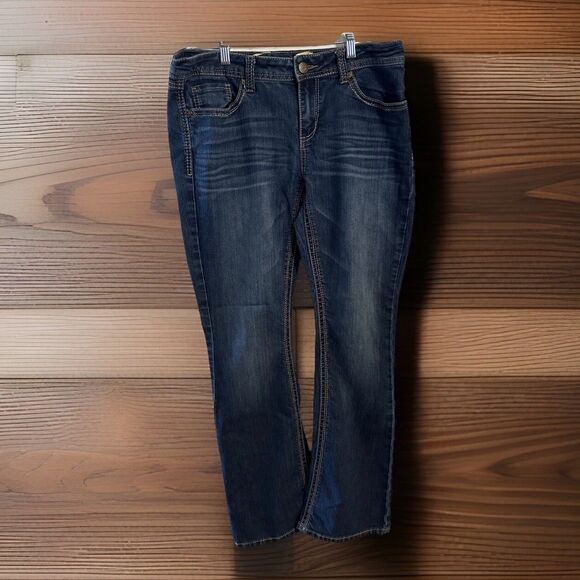 Seven7 Denim - Seven7 Jeans Women's Size 12 Blue Boot Cut Mid Rise Thick Stitch Y2K